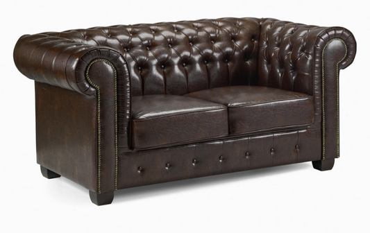 Leather 2 Seater Chesterfield Sofa