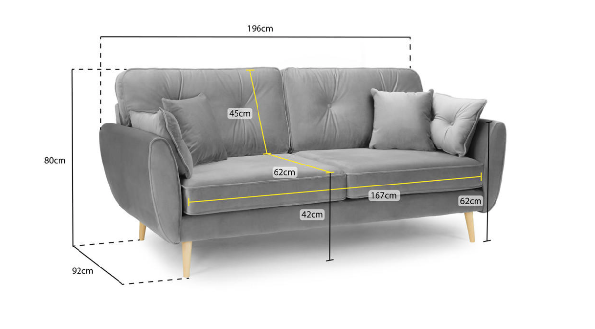 Link Sofa Grey 3 Seater