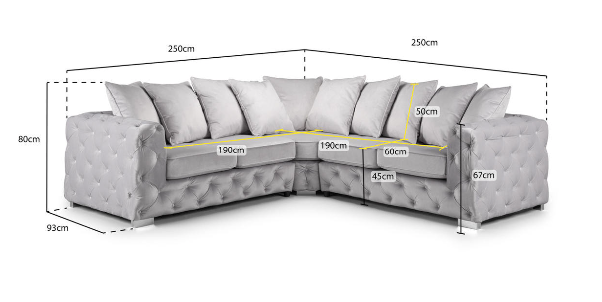 Kara Sofa Slate Large Corner