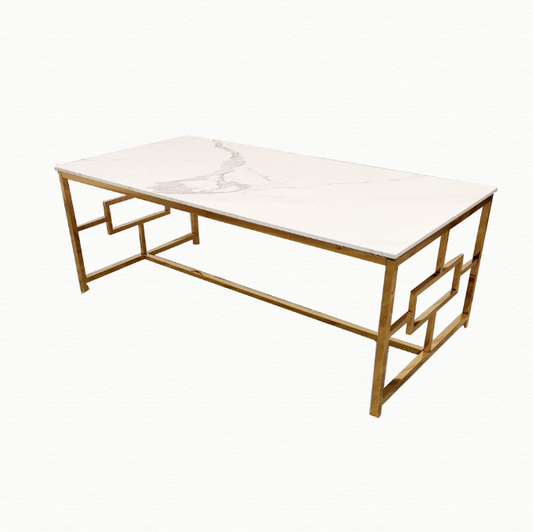Filo Gold Coffee Table with Polar White Sintered Top
