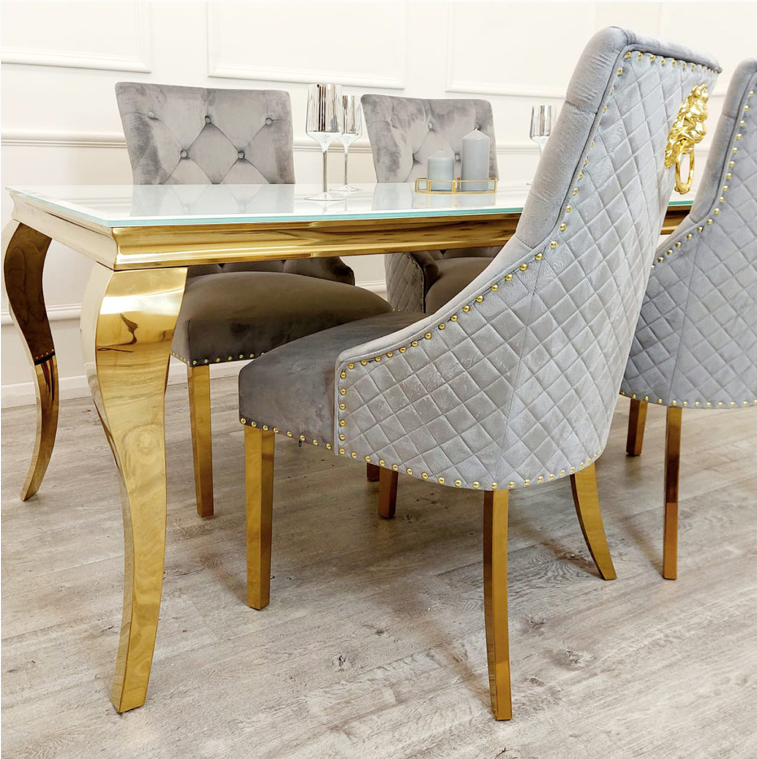 Dining Chair (Singular)- Lion Knocker Gold (3 Colours)